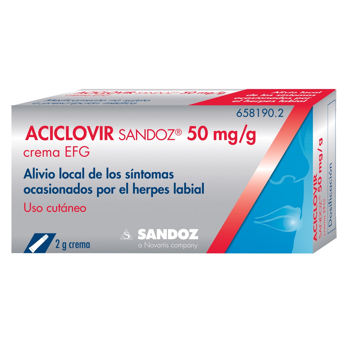 Imagen de Sandoz aciclovir 50mg/g crema 2g